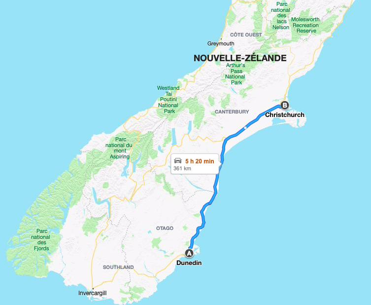 Dunedin - Christchurch