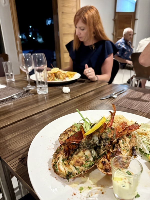 On se rattrape ce soir chez un autre resto plus simple et délicieux….une belle langouste, ça fait longtemps! Miam