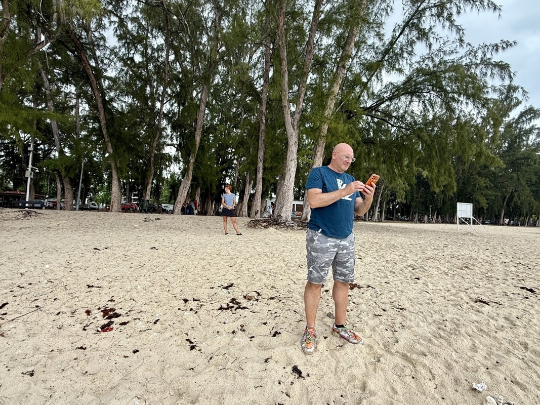 plage de flic en flac par temps de pluie