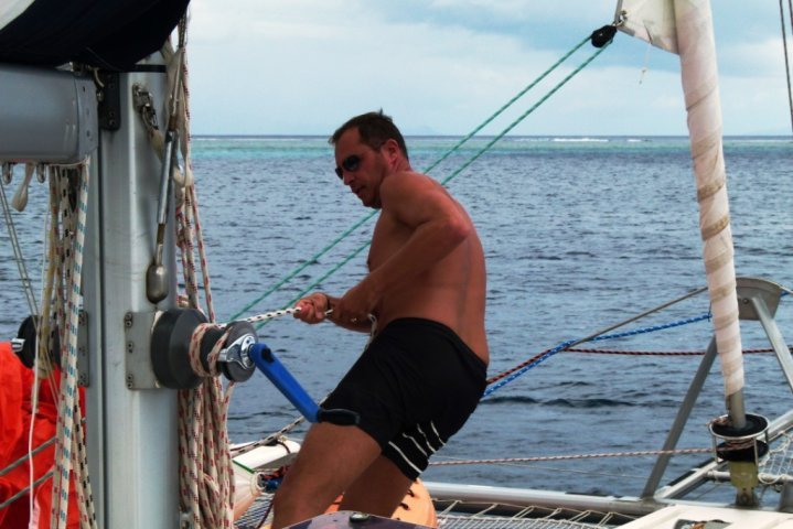 Traversée vers Taha et le lagon